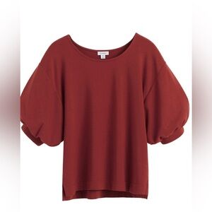 Cuyana Rust Short Sleeve Top